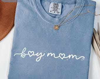 Boy Mom Shirt Comfort Colors®, Boy Mom Gift, Cute Boy Mama Tee, Minimalist Mom Life Shirt, Mothers Day Gift, Soft Graphic Tee