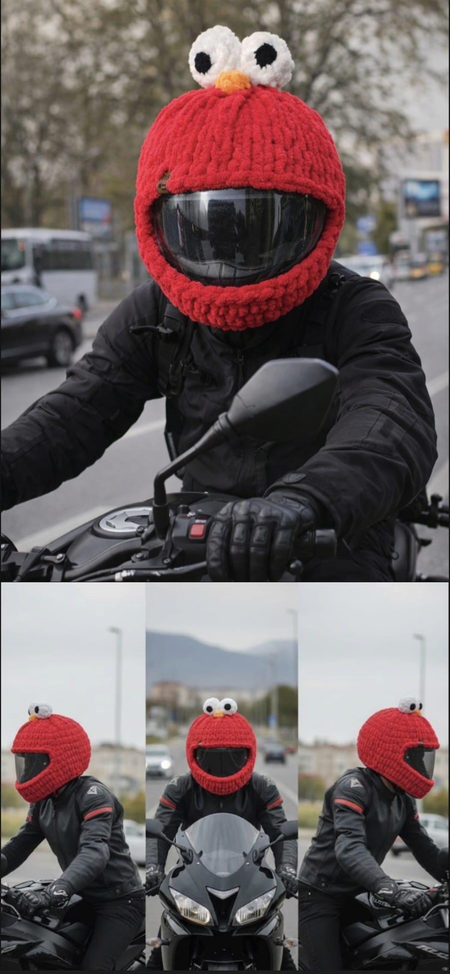 elmo motorcycle helmet reddit Cover - Red you will brighten everyones day when you ride past How do we feel about
