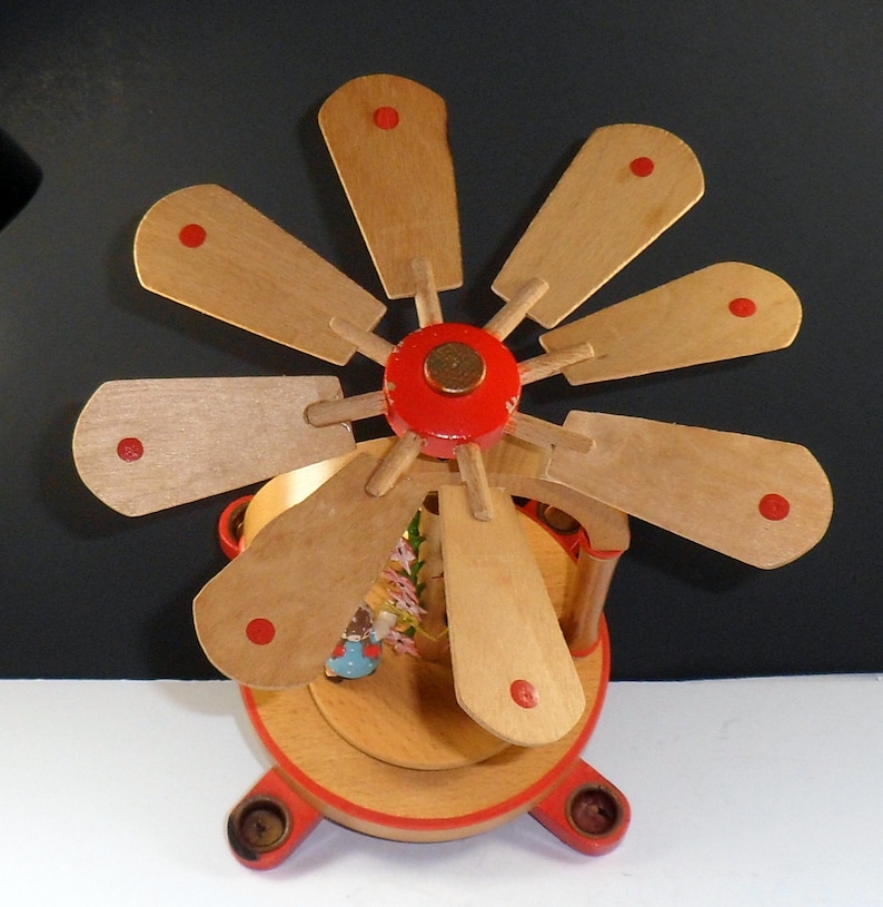 German Wooden Windmill Candle Carousel Maypole Erzgebirge Etsy