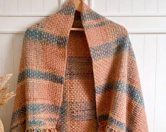 Hand Knitted Shawl - Artisan Crafted Wrap - Exquisite Heirloom Scarf for Her