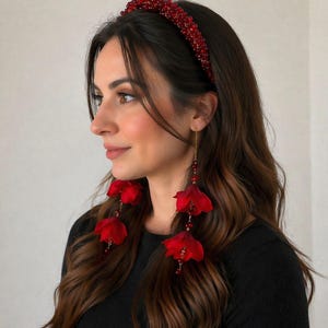 Red Bead Headpiece - Etsy
