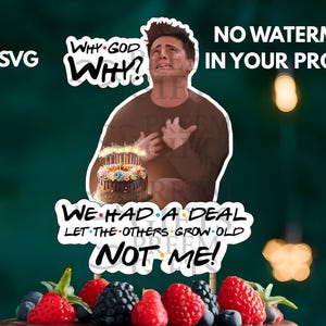 Friends TV-Show Cake Topper, Joey Birthday Party (Digitaler Download)