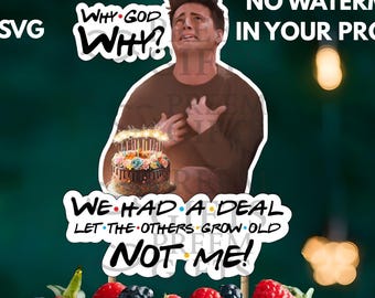 Decorazione per torta a tema Friends, festa di compleanno di Joey (download digitale)