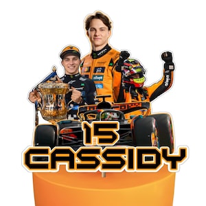 Personalised Oscar Piastri F1 Mclaren cake topper (digital file)
