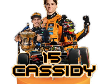 Personalised Oscar Piastri F1 Mclaren cake topper (digital file)