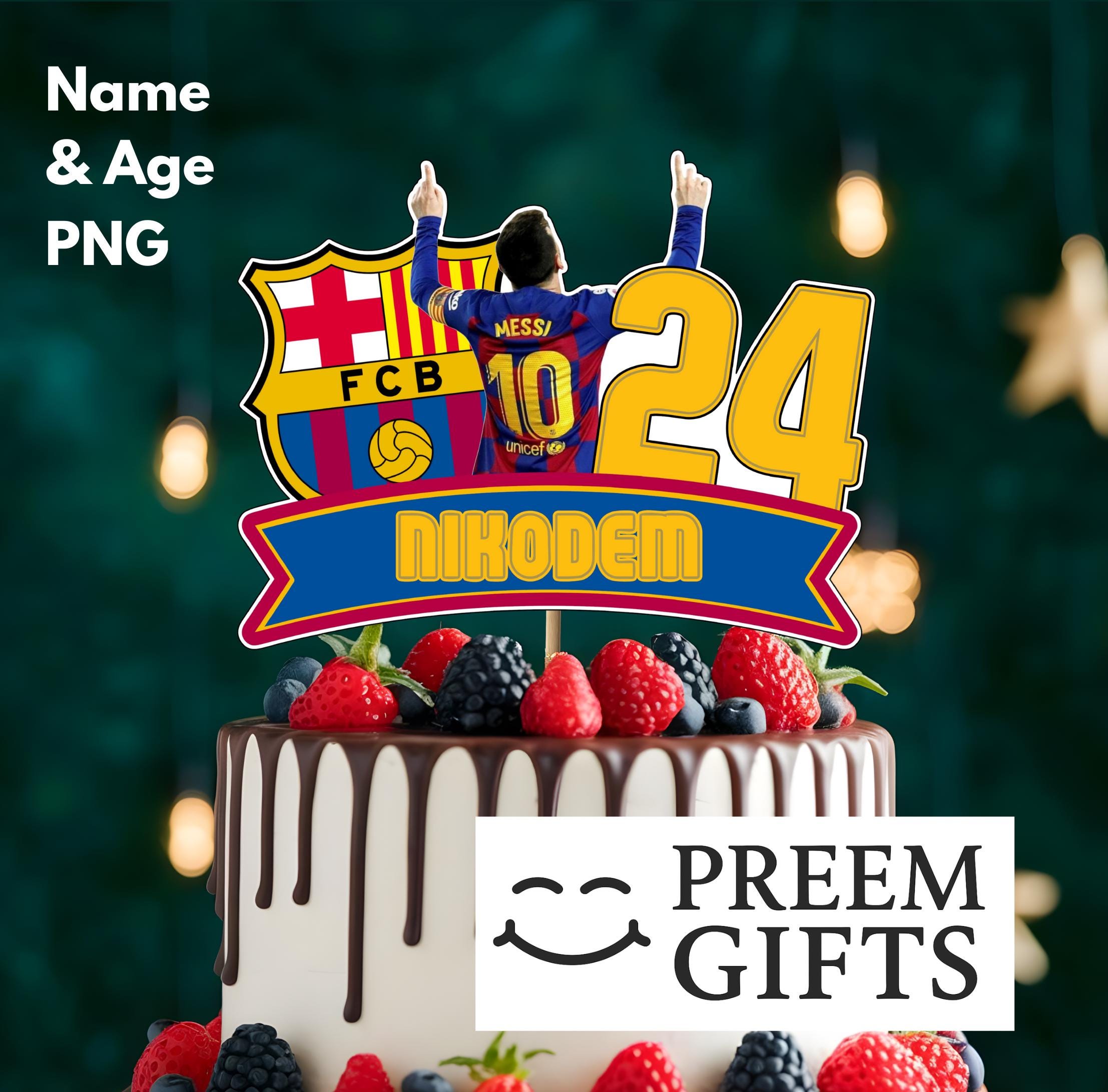 Kit Decorazione Compleanno Lionel Messi | 13 Topper Per Torta, 16 Palloncini E Striscione, Tema Calcio Per Feste
