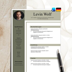 Word Bewerbungsvorlage im Standard-Layout – Lebenslauf + Anschreiben + Deckblatt