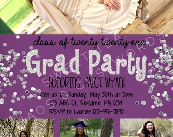 Graduation Party Invitation - Customizable - Digital Print File