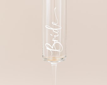 Personalized Bridal Champagne Flute | Wedding Champagne Flute | Bridal Shower Gift | Custom Bachelorette Glass