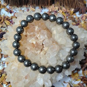 Grade A Pyrite Bracelet, 8mm, Wealth & Manifestation Stone, Solar Plexus Chakra Healing, Protection, Witchy Gift