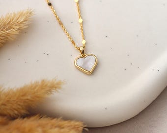 Naszyjnik Amora Heart – Wodoodporny naszyjnik w kształcie serca, platerowany 18-karatowym złotem, biżuteria na co dzień, biżuteria ręcznie robiona, naszyjnik na prezent