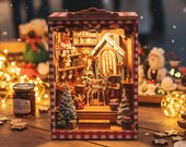 DIY 3D Wooden Book Nook Kit, Tiny House Kit for Bookshelf Decor