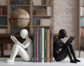 Minimalist Reader Figurine – 3D Printable STL File | Modern Bookend Design | Digital Decorative Model