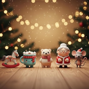 Söt julfigurkollektion – 3D-utskrivbara STL-filer