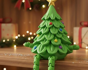 Articulated Christmas Tree – 3D Printable STL File | Christmas Figurine with Moving Legs | Digital Decorative Model