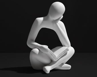 Minimalist Reader – 3D Printable STL File | Abstract Modern Sculpture | Digital Decorative Model