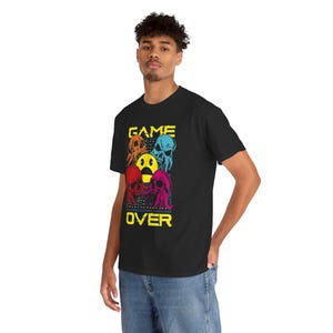 Game Over Unisex Heavy Cotton Tee, Retro Gamer Shirt