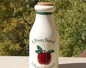 Vintage Pottery Crock Bank Santa Ana Crock Company A Penny Saved
