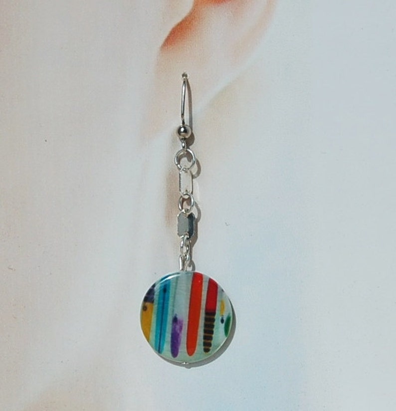 Abstract Art Earrings Drop Dangle
