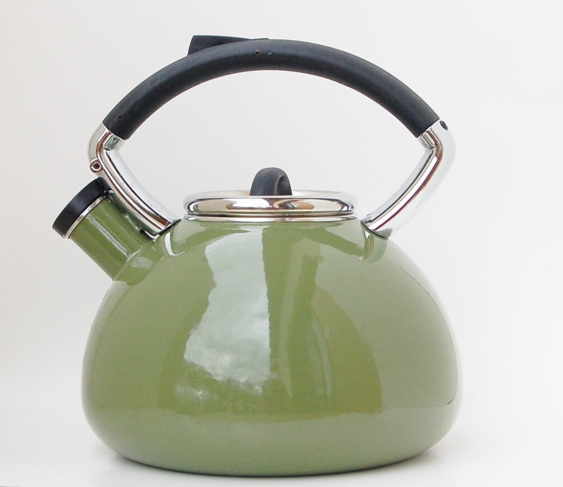 Olive/Avocado Green Tea Kettle Copco Vintage Etsy