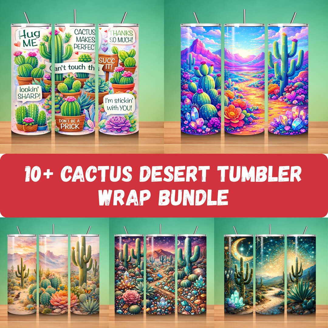 Funny Cactus Tumbler Wrap, Adult Humor Sublimation Design, 20 OZ Skinny ...