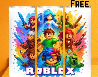 Roblox Tumbler Wrap PNG | 20oz Skinny Sublimation Design (Digital File Download)