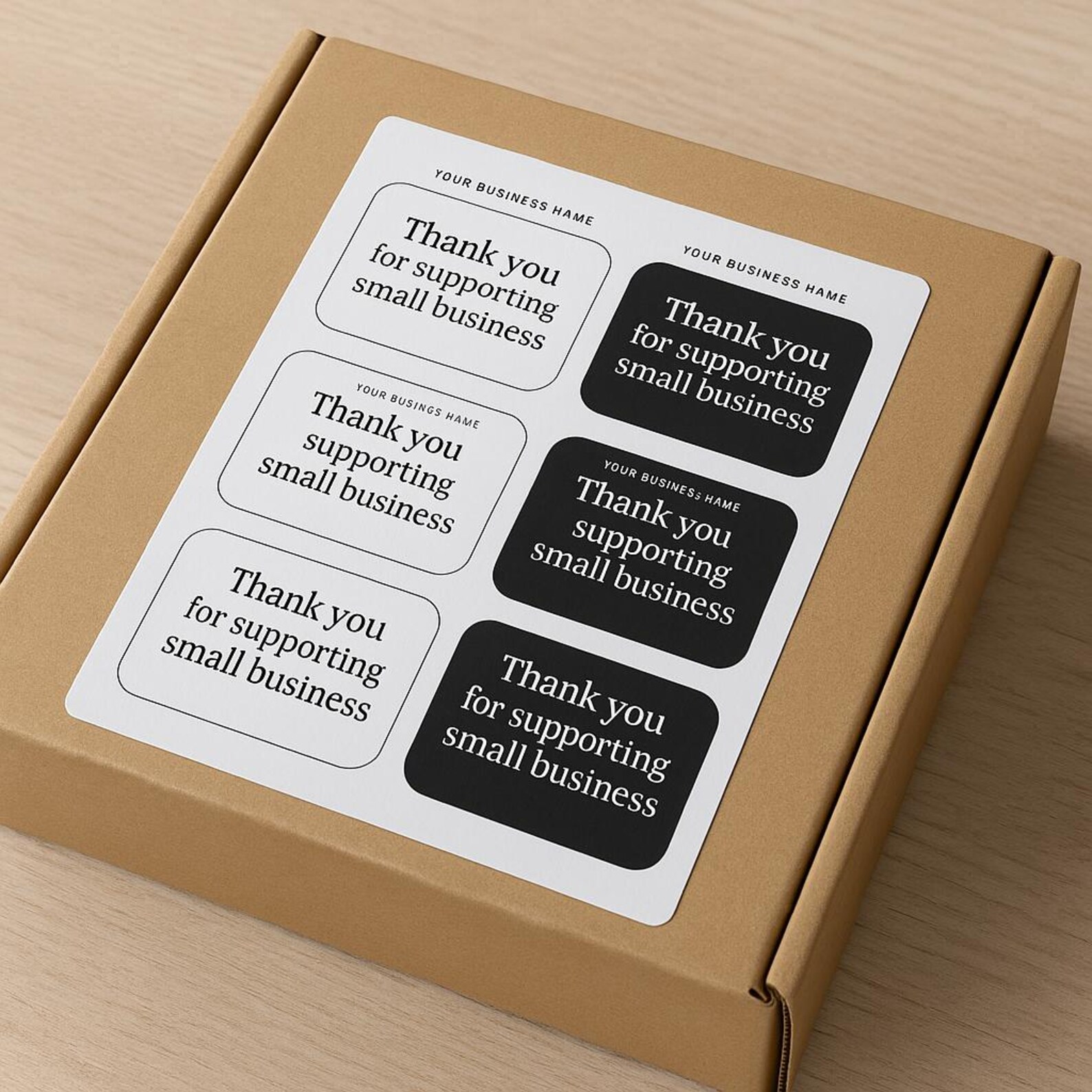 Thank You Sample Sticker Editable Thank You Sticker Template | Pastel Small Business Labels ...