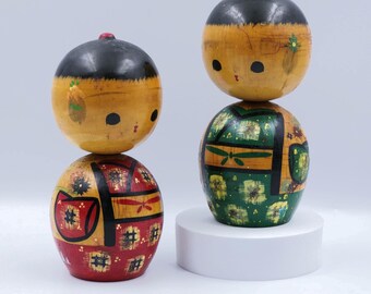 20 世紀初頭のヴィンテージこけし人形。2 体セット - Etsy 日本