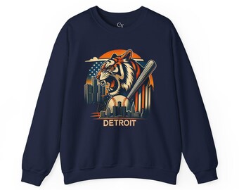 Retro Detroit Tigers Sweatshirt: Unisex Baseball Game Day Apparel