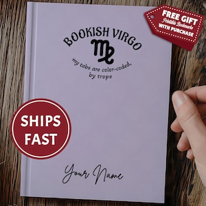 Bookish VIRGO: Custom Lined Notebook (my tabs are color-coded, by trope) | Zodiac Birth Sign Accessory | Astrology & Book Lover Gift