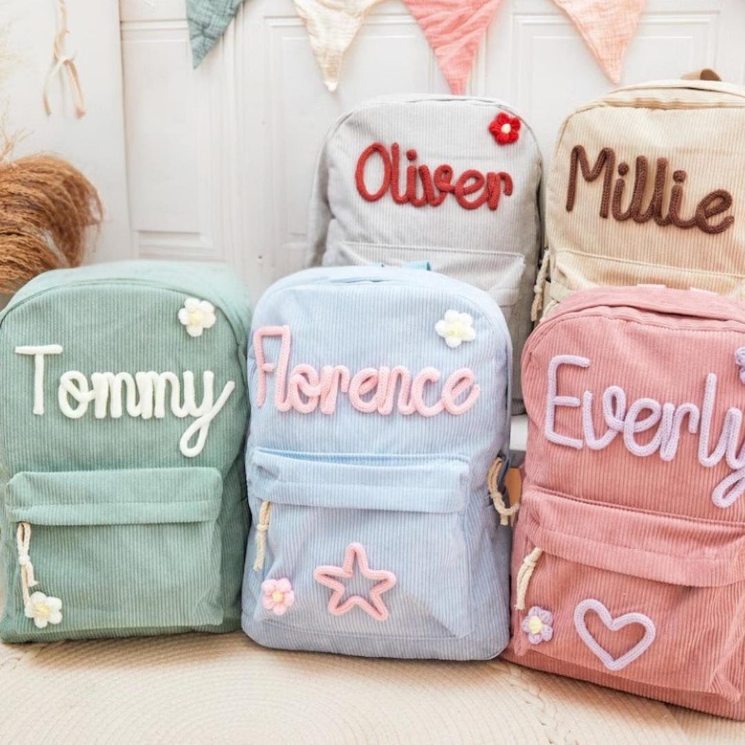 Personalized Corduroy Toddler Backpack – Custom Name School Bag - Etsy