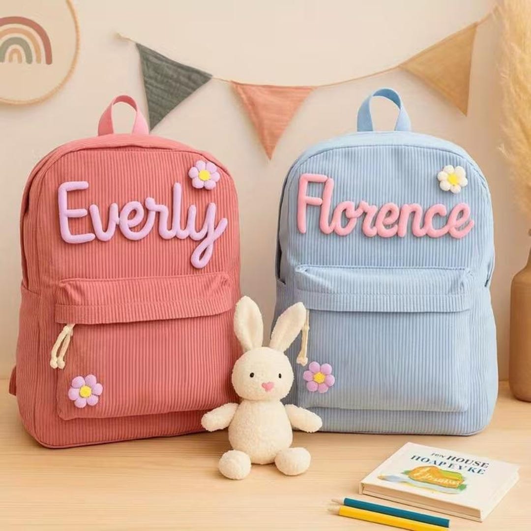 Personalized Corduroy Toddler Backpack – Custom Name School Bag - Etsy