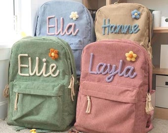 Gepersonaliseerde peuterrugzak • Aangepaste corduroy schooltas voor kinderen