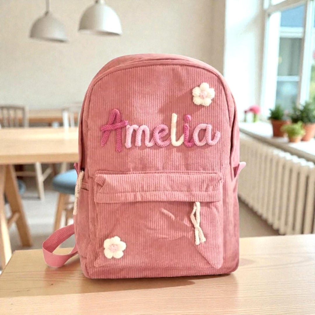 Personalized Corduroy Toddler Backpack – Custom Name School Bag - Etsy