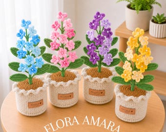Crochet Plant, Crochet Flower in Pot, Crochet Mini Monstera, Handmade Knitted Flower Decor, Housewarming Gift, Desk Decoration, Gift for Mom