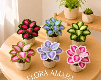 Crochet Coleus Plant  | Handmade Leaf Decor | Desk | Nursery | Home | Gift for Her or Him | Mom Housewarming | Birthday | Retirement Gift
