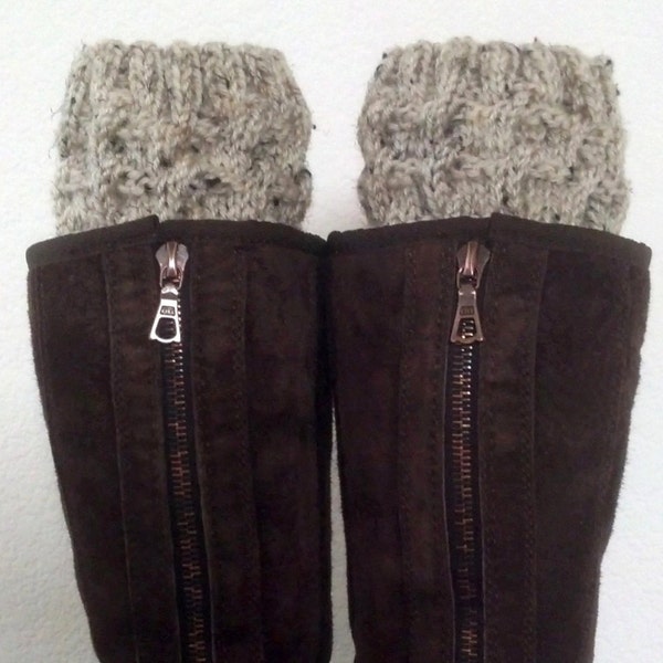 Boot cuffs /  Boot socks /  Short Leg warmers / Boot tops for girls, teens, women - OATMEAL - (more colors available)