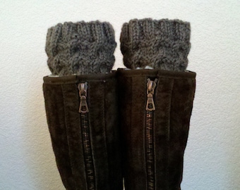 Short Leg warmers / Boot socks / Boot cuffs / Boot tops for girls, teens, women - TAUPE - (more colors available)