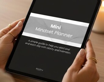 Dagelijkse mindset planner afdrukbare sjabloon digitale download neutraal ontwerp modern esthetisch minimalistisch dagboek zelfzorg productiviteitstool
