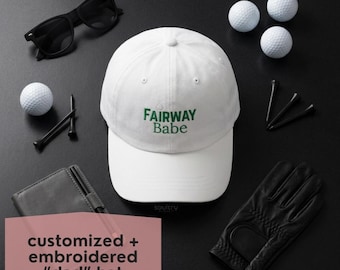 Fairway Babe-pet | Klassieke dad-pet, geborduurde golfhoed