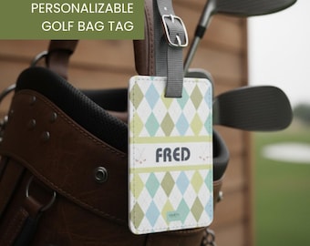 Gepersonaliseerde bagagelabel Aangepaste naam Identificatiebadge Reisaccessoire Golftasidentificatiebevestiging Duurzaam ontwerp Klassiek patroon
