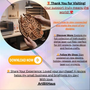 May include: A layered wooden art piece depicting a lobster, held by hands. The artwork is made of multiple layers of wood, creating a 3D effect. The image also includes text that says "Download Now" and "ArtBitHaus".