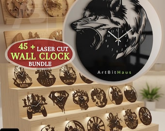 Laser Cut Wall Clock Bundle | CNC Templates (Digital Download)