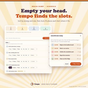 ADHD Daily Planner App, Time Blocking Schedule, Brain Dump & Focus Timer image 5