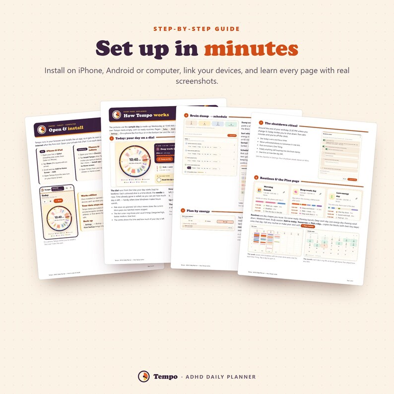 ADHD Daily Planner App, Time Blocking Schedule, Brain Dump & Focus Timer image 17