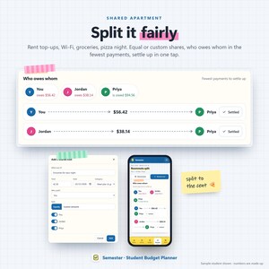 Student Budget Planner App, College Semester Money Tracker (Digital Download) 画像 6
