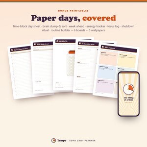 ADHD Daily Planner App, Time Blocking Schedule, Brain Dump & Focus Timer image 18