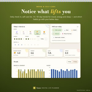 Digital Life Planner Dashboard, Goal & Habit Tracker, Weekly Review App bild 9