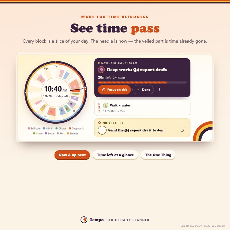 ADHD Daily Planner App, Time Blocking Schedule, Brain Dump & Focus Timer image 2