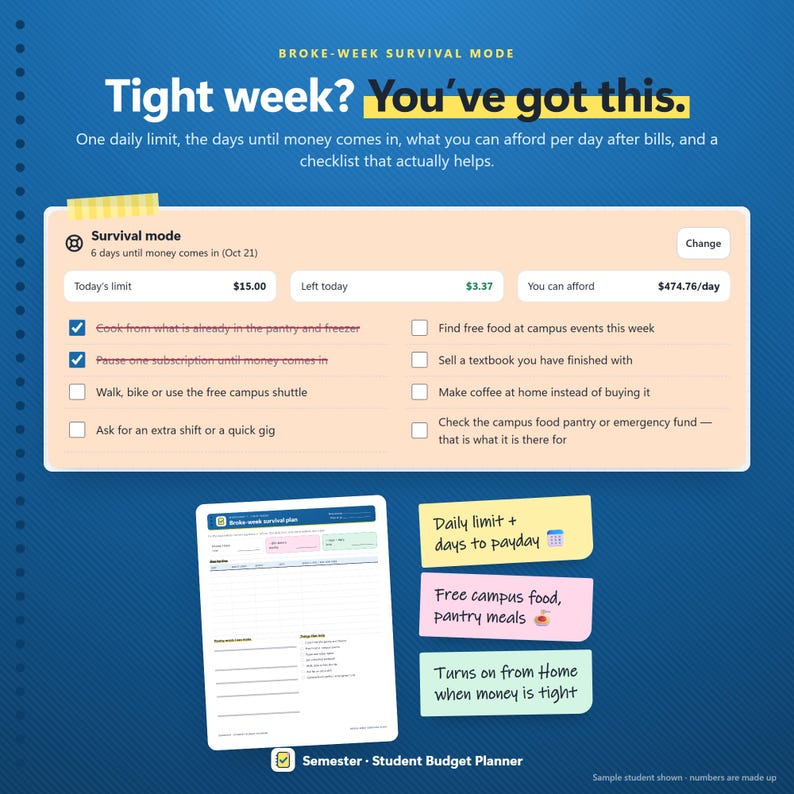 Student Budget Planner App, College Semester Money Tracker (Digital Download) 画像 5